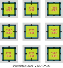 simple geometrical square frames set 