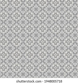 Einfaches geometrisches Tile-Druckmuster. Nahtlose Muster-Hintergrund aus einer Vielzahl von Formen. Abstrakter grauer Hintergrund.