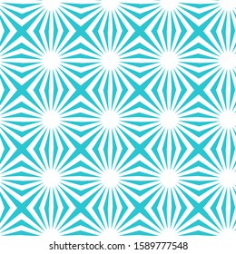 Simple geometry green blue and white pattern with abstract elements. Seamless vector ornament for banner, card, textile, tile, wrapping paper