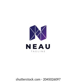 Simple Geometry Letter Mark N Logo Design Template