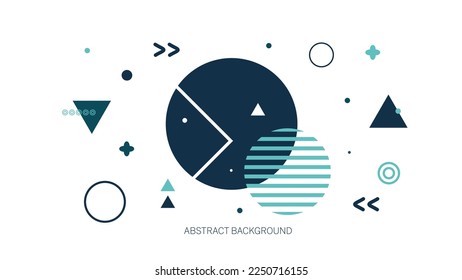 Geometría simple con triángulos, cuadrados y círculos en colores de moda, fondo geométrico abstracto, pancarta.