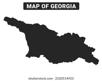 Simple Georgia Black map flat vector illustration