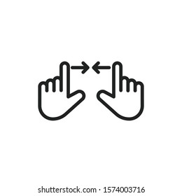 Simple gesture line icon. Stroke pictogram. Vector illustration isolated on a white background. Premium quality symbol. Vector sign for mobile app and web sites.
