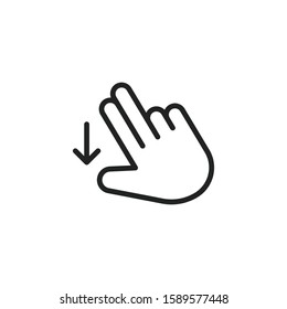Simple gesture line icon. Stroke pictogram. Vector illustration isolated on a white background. Premium quality symbol. Vector sign for mobile app and web sites.