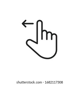 Simple gesture line icon. Stroke pictogram. Vector illustration isolated on a white background. Premium quality symbol. Vector sign for mobile app and web sites.