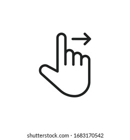 Simple gesture line icon. Stroke pictogram. Vector illustration isolated on a white background. Premium quality symbol. Vector sign for mobile app and web sites.