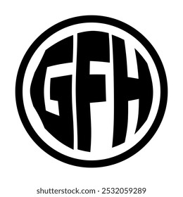 Simple GFH letter vector, circle concept, free logo design.