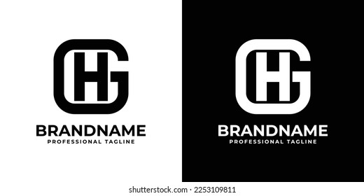 Simple GH or HG Monogram Logo, suitable for any business with GH or HG initial.