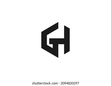 simple GH letter logo design with monogram modern vector