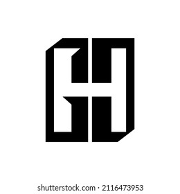 simple GH letter logo design icon