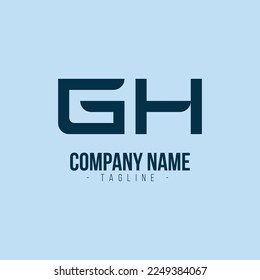 einfaches Logo-Design für GH-Buchstaben mit Monogramm moderner Vektorgrafik