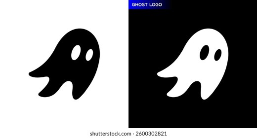 Simple ghost logo. Cute, figure, cartoon. Icon symbol design template EPS 10.	