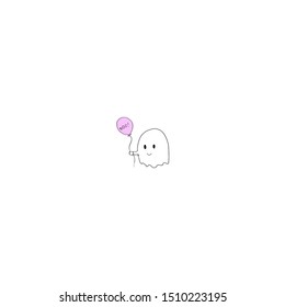 simple ghost logo icon design with white background