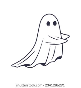 Simple Ghost logo, icon. Ghost isolated on white background. Vector illustration	
