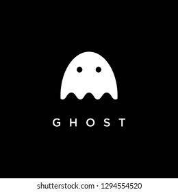 Simple ghost logo icon vector template on black background