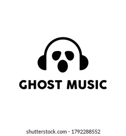 simple ghost music logo vector illustration