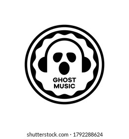simple ghost music logo vector illustration