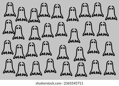 simple ghost object pattern gray background