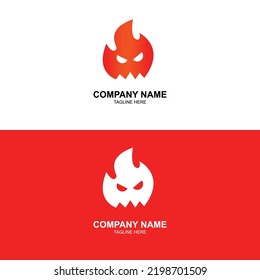 Simple Ghost shaped fire logo