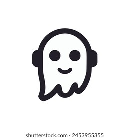 simple ghost sound creative company logo vector illustration template design