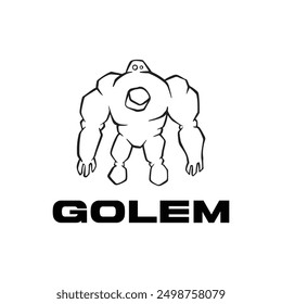 Vector gigante simple del icono del logotipo del golem