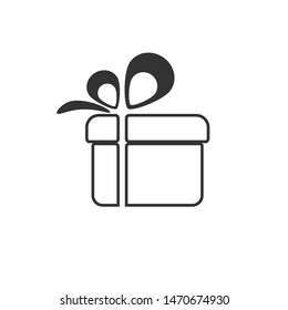 
simple gift box with a bow, abstraction, icon vector image