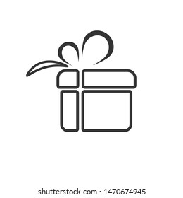 
simple gift box with a bow, abstraction, icon vector image