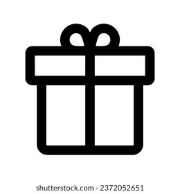 Simple gift box icon. Birthday present. Vector.