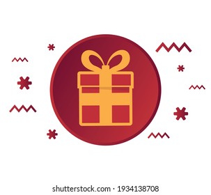 Simple gift box icon. design element isolated on white. Gift giving and receiving, holiday, birthday, celebration concept.
