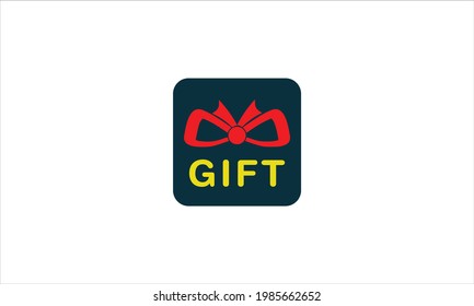 simple Gift box icon lack color  logo in minimal flat design vector template 