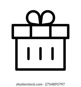 Simple Gift Box Icon for Presents, Celebrations, Holiday Surprises and Special Occasions