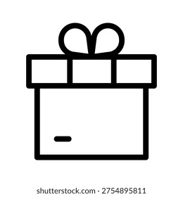 Simple Gift Box Icon for Presents, Celebrations, Holiday Surprises and Special Occasions
