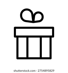 Simple Gift Box Icon for Presents, Celebrations, Holiday Surprises and Special Occasions