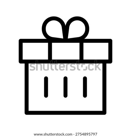 Simple Gift Box Icon for Presents, Celebrations, Holiday Surprises and Special Occasions