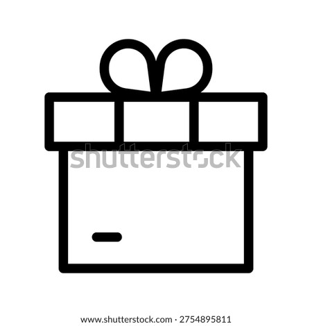 Simple Gift Box Icon for Presents, Celebrations, Holiday Surprises and Special Occasions