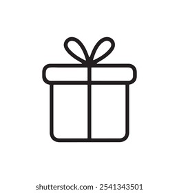 Simple gift box icon with ribbon perfect for holiday cards party invitations and festive designs minimalist vector ideal for birthday Christmas and celebration themes