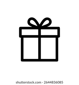 "Simple Gift Box Icon with Ribbon"