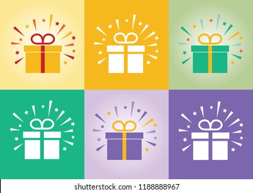 Simple gift box icon set