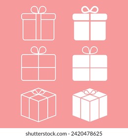 Simple Gift Box Icon Set