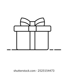 Simple gift box line icon