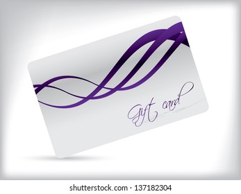 Simple Gift Card Design With Purple Waves