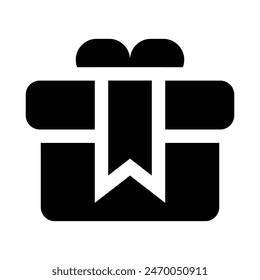 Simple Gift glyph icon. The icon can be used for websites, print templates, presentation templates, illustrations, etc