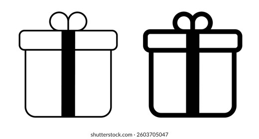 Simple Gift icon. gift box icon vector in line style.
