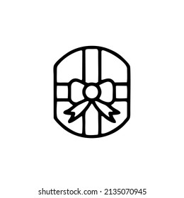 Icono de regalo simple aislado en fondo blanco