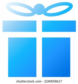 Simple gift icon isolated vector illustration. Blue present box vector for logo, icon, item, accessory, symbol, business, design or decoration. Blue gift box present holiday surprise celebration
