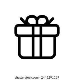 Einfache Geschenklinie Symbol isoliert auf weißem Hintergrund