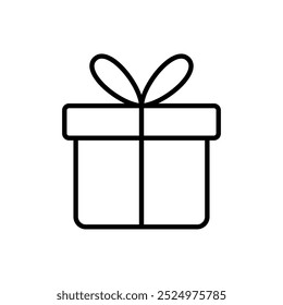 Simple gift line icon isolated on white background