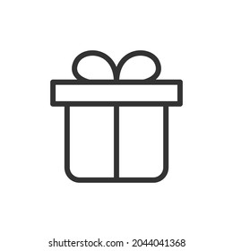 Simple gift line icon. Premium symbol in stroke style. Design of gift icon. Vector illustration.