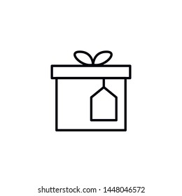 Simple gift line icon. Stroke pictogram. Vector illustration isolated on a white background. Premium quality symbols. Vector sign for mobile app and web sites.