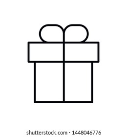 Simple gift line icon. Stroke pictogram. Vector illustration isolated on a white background. Premium quality symbols. Vector sign for mobile app and web sites.